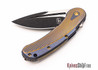 Todd Begg Knives: Steelcraft Series - Mini-Bodega - Blue & Gold - Fan Pattern - Black & Satin Blade
