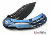 Todd Begg Knives: Steelcraft Series - Field Marshall - Blue & Silver Titanium - Black Finish