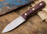 L.T. Wright Knives: Genesis - Flat Grind - A2 Steel - Double Red Canvas Micarta - Matte