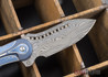 Todd Begg Knives: Steelcraft Series - Field Marshall - Blue & Silver Titanium - Draupner Damasteel - C