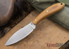 L.T. Wright Knives: Small Northern Hunter - AEB-L - Flat Ground - Natural Micarta - Matte