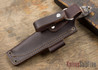 L.T. Wright Knives: Large Northern Hunter - Burlap Micarta - Orange Liners