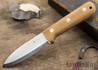 L.T. Wright Knives: Genesis - Scandi Grind - CPM 3V - Natural Canvas Micarta - Matte
