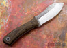 Fiddleback Forge: Nessmuk - Brown Canvas Micarta - Black / White Liners - A2 Steel