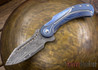 Todd Begg Knives: Steelcraft Series - Field Marshall - Blue & Silver Titanium - Draupner Damasteel - H