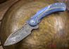 Todd Begg Knives: Steelcraft Series - Field Marshall - Blue & Silver Titanium - Draupner Damasteel - K