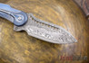 Todd Begg Knives: Steelcraft Series - Field Marshall - Blue & Silver Titanium - Thor Damasteel - G