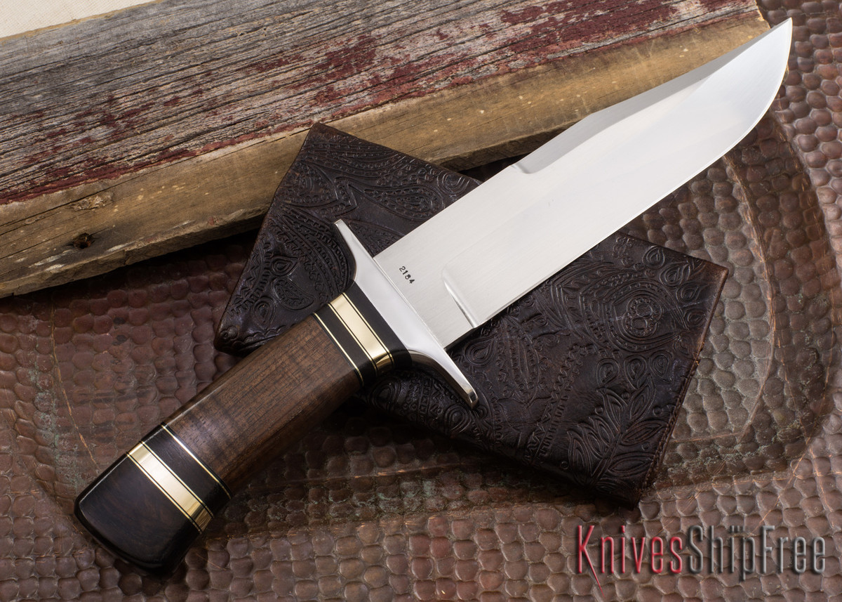 Alan Warren Knives 2184 Bowie 416 Guard Stabilized Koa