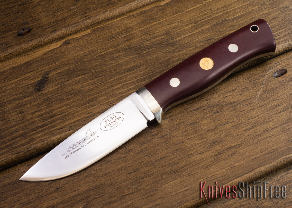 Fallkniven F1 Next Generation 3g Steel Maroon Micarta