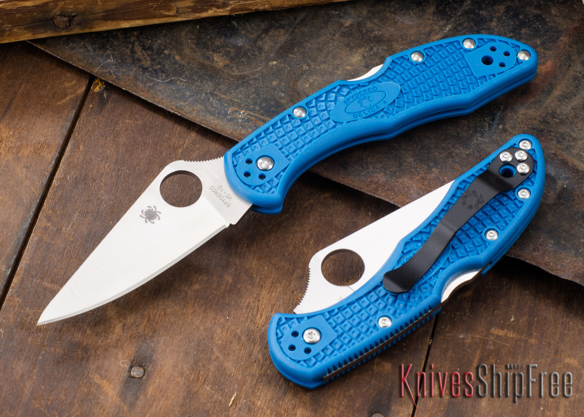Spyderco Delica 4 Blue FRN VG10 C11FPBL All Knives Ship Free