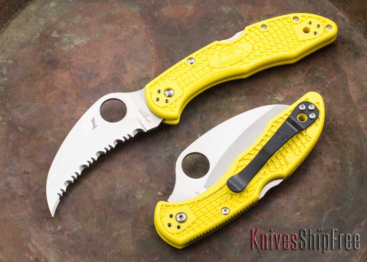 Spyderco Tasman Salt 2 Yellow FRN H1 Rustproof C106SYL2 All Knives Ship Free