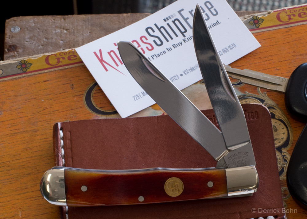 Canal Street Cutlery 4 1/8" Full Moon Trapper Pocket Knife 440c