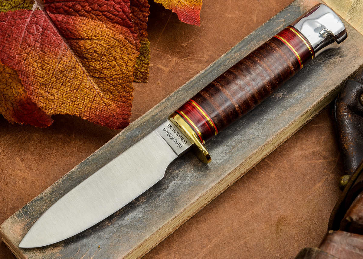 Hess Knifeworks Muley Stacked Leather All Knives Ship Free