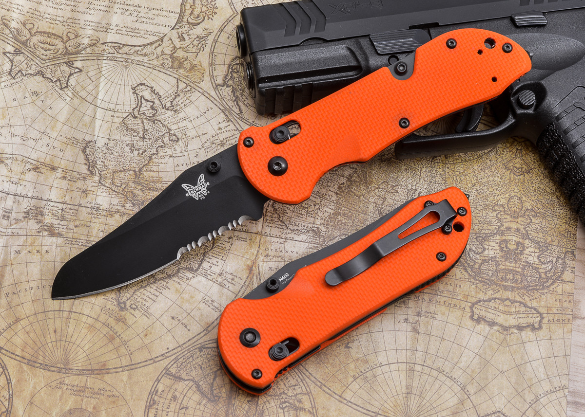 Benchmade Knives Triage Serrated Orange Scales All