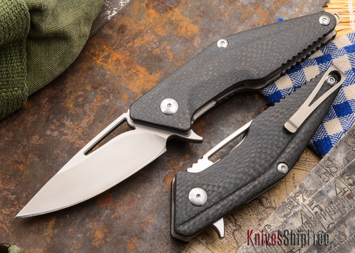 Brous Blades Mini Division Flipper Carbon Fiber Satin Finish All Knives Ship Free
