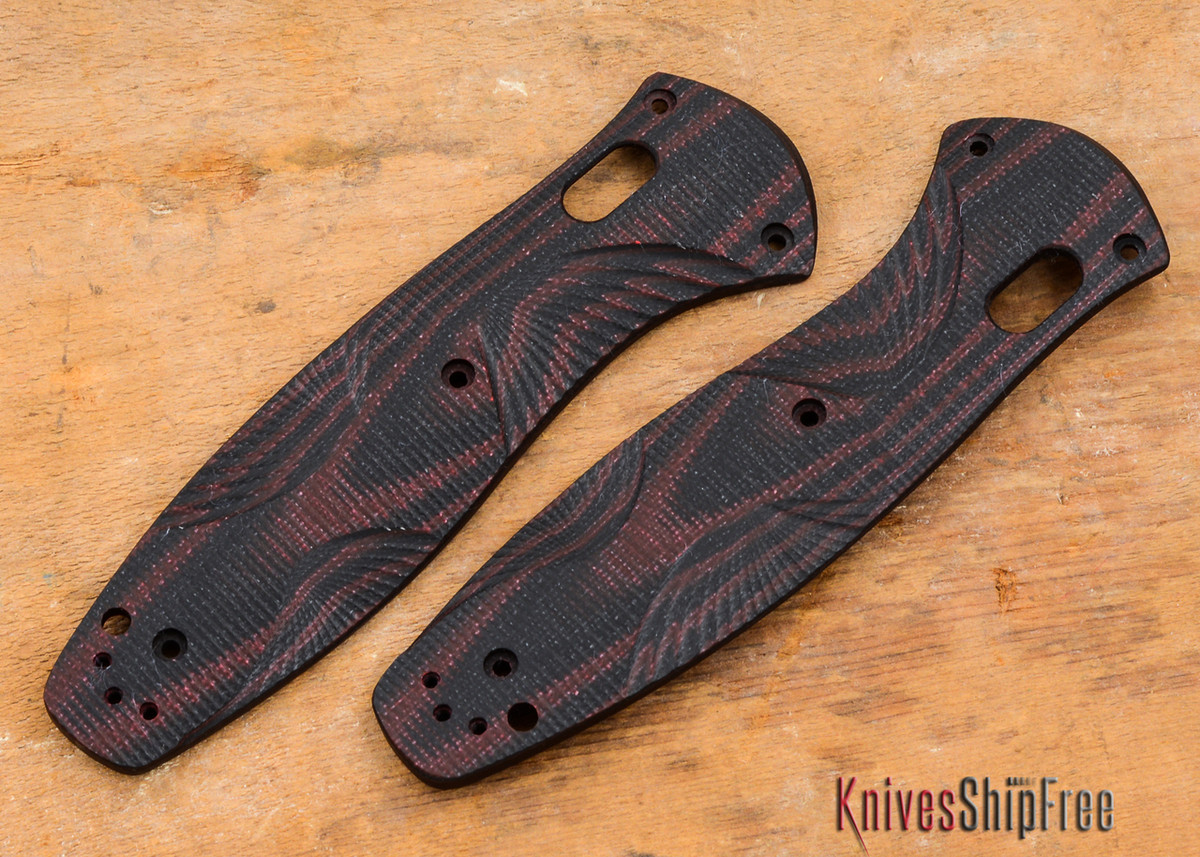 Custom Replacement Benchmade 580 Barrage Red & Black G10 Handle