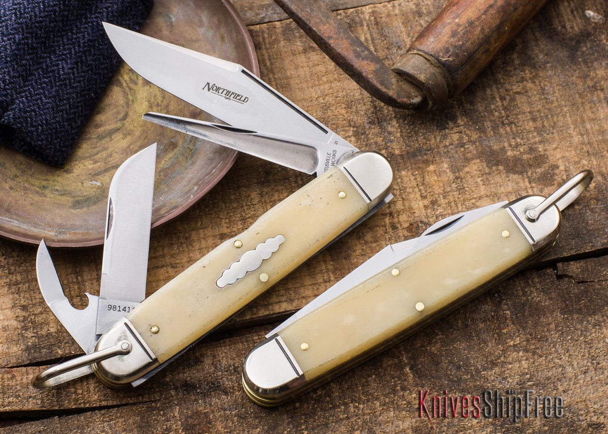 Great Eastern Cutlery 98 Northfield UnXLD Texas Camp Knife Smooth White Bone All