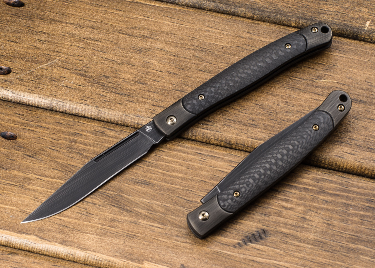 WE Knives 903C Bishop Bronze Ti Carbon Fiber 3.5 M390 Stonewash Blade  Flipper