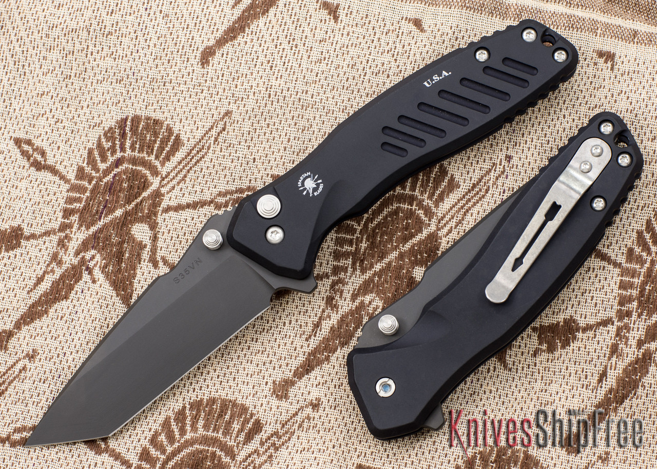 Spartan Blades: Pallas - Tanto - Black PVD Finish - Black Anodized