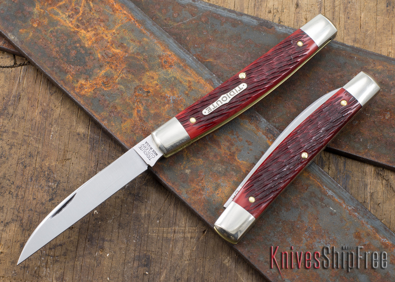 Great Eastern Cutlery: #13 - Tidioute - Whip - Rust Red Jigged Bone