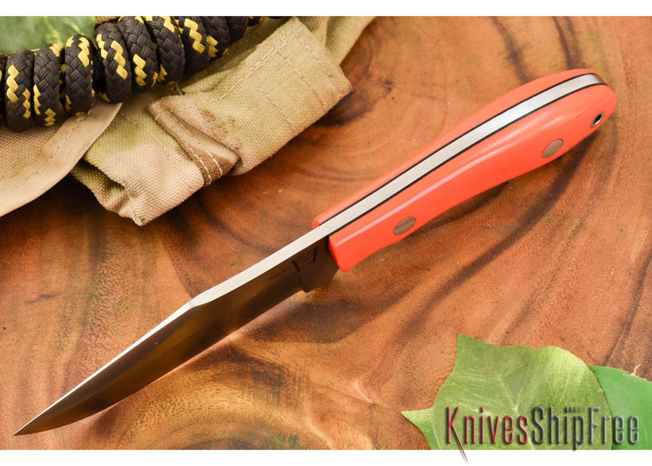 Hyken Knives: Harpoon CPM-154 - Blaze Orange G-10 - Black Liners