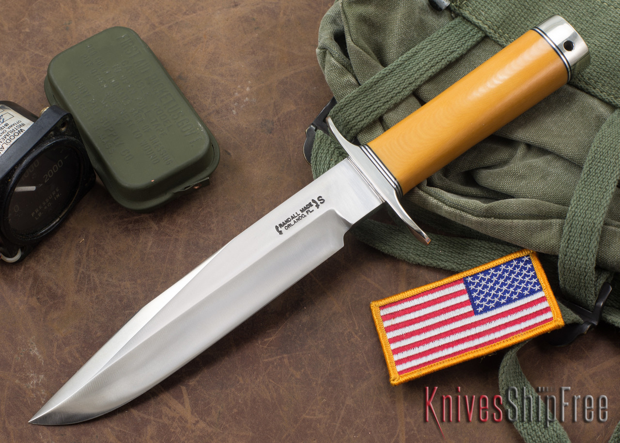 Randall Made Knives: Model 14 Attack - Yellow Micarta - Stainless