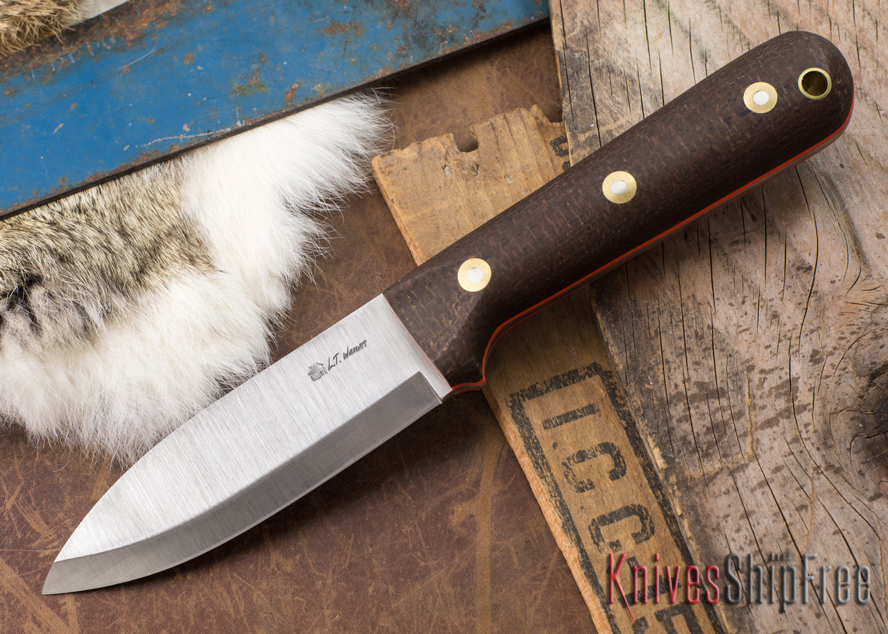 シングレット L.T. Wright Knives: Genesis - Scandi Grind - 3V Steel - Burlap