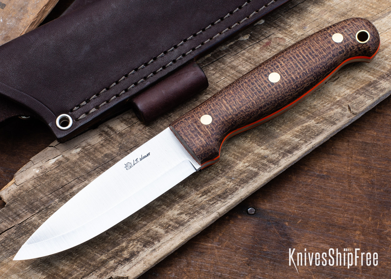 L.T. Wright Knives: GNS 3V - Scandi Grind - Burlap Micarta - Matte