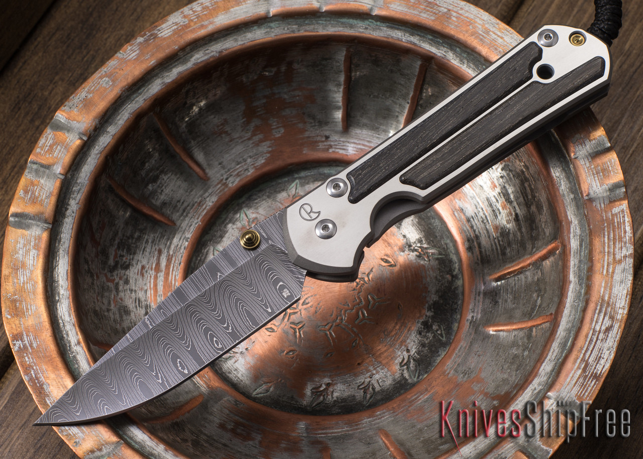 Chris Reeve Knives: Large Sebenza 21 - Bog Oak - Ladder Damascus