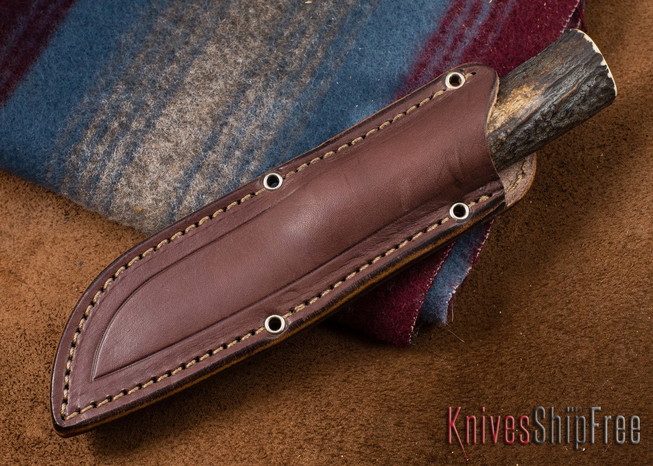 Jesse Hemphill Knives: Custom 08 - Hammered Damscus - Antler