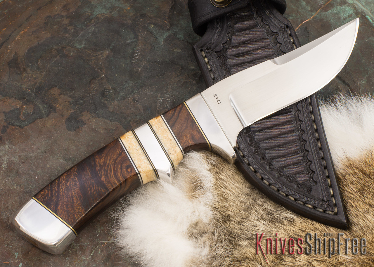 Alan Warren Knives: Custom Subhilt Hunter #2141 - Ironwood - Fossilized