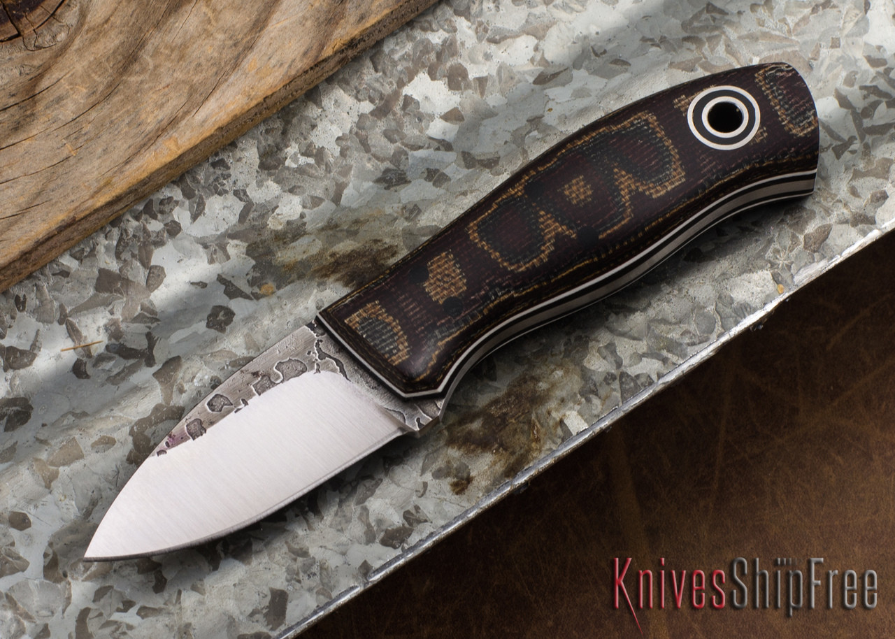 Fiddleback Forge: Runt - Python Micarta - Black/White Liners - A2