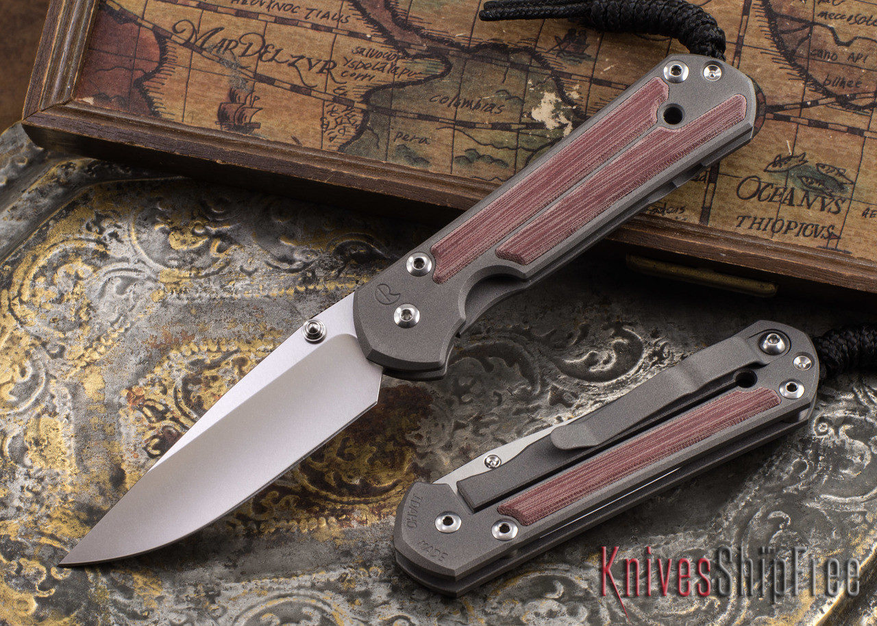Chris Reeve Knives: Small Sebenza 21 - Red Linen Micarta Inlay