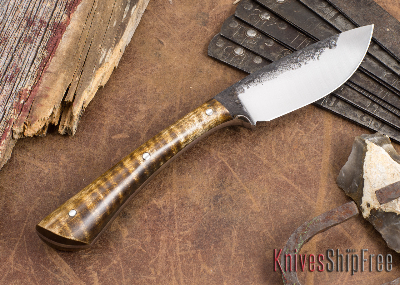 Lon Humphrey Knives: Custom Muley - Forged 52100 - Dark Curly