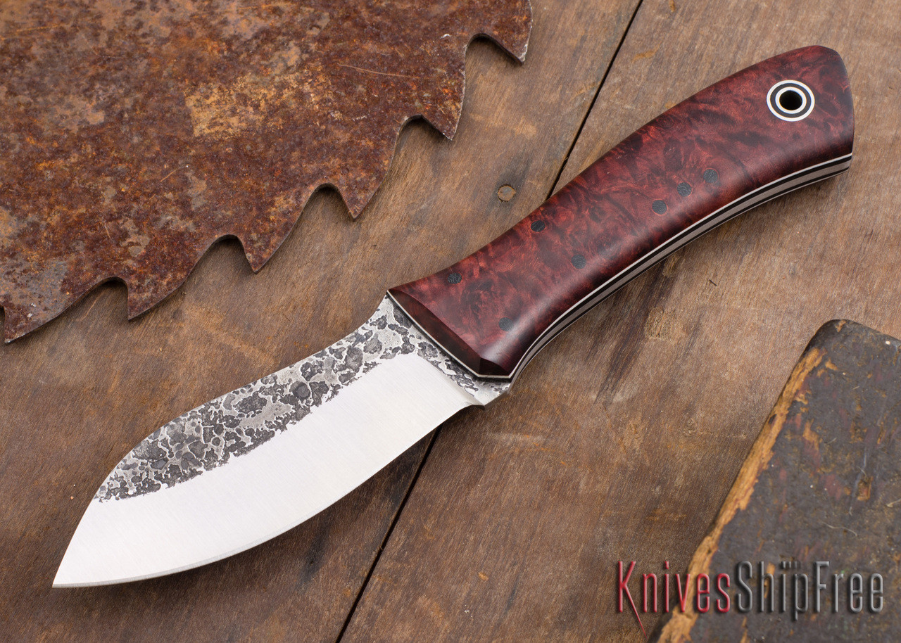 Fiddleback Forge: Nessmuk - Dyed Box Elder Burl - Black & White