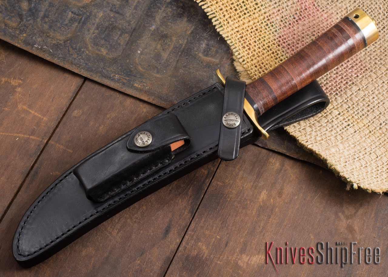 Randall Made Knives: Model 3-7 Hunter - Stacked Leather - 120705