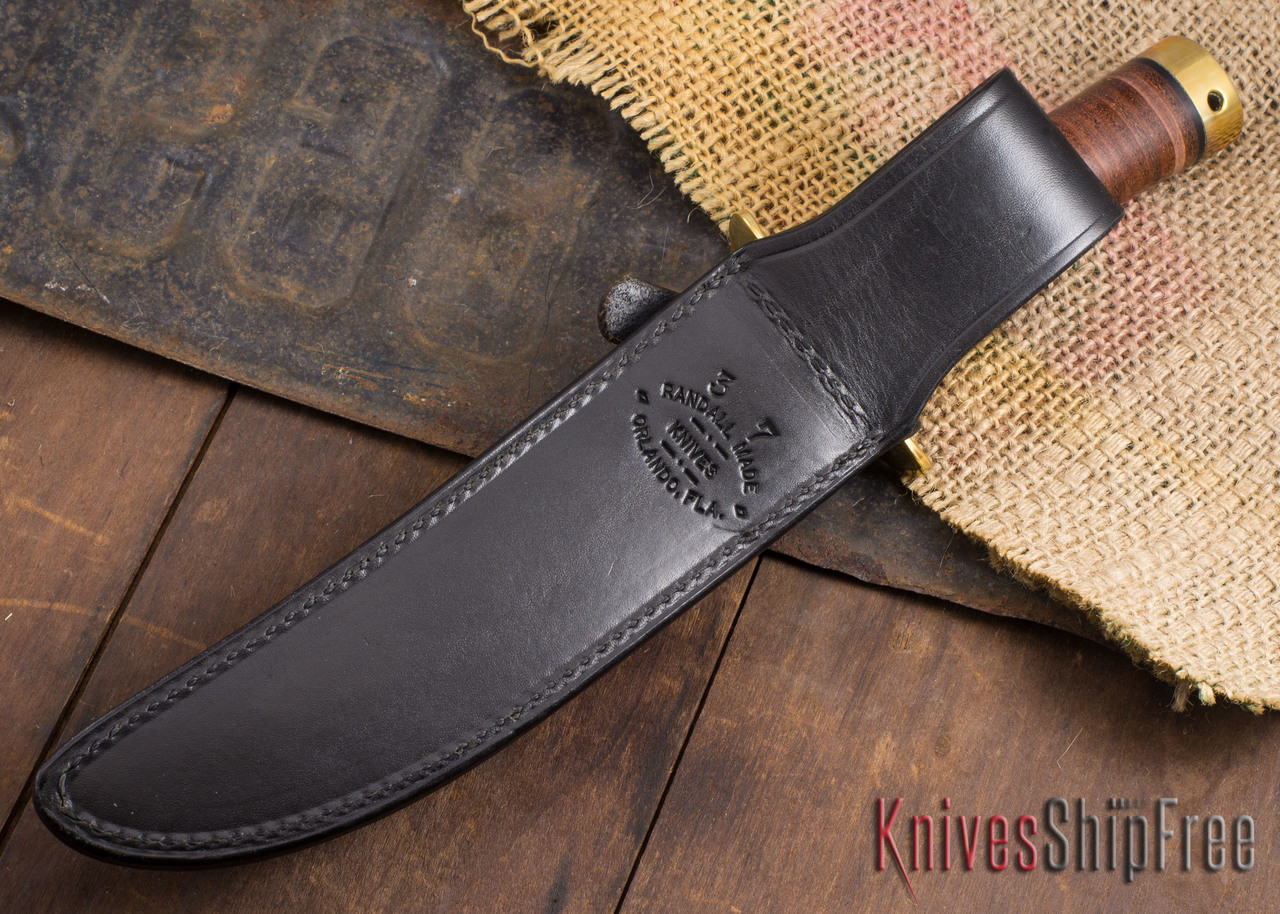 Randall Made Knives: Model 3-7 Hunter - Stacked Leather - 120705