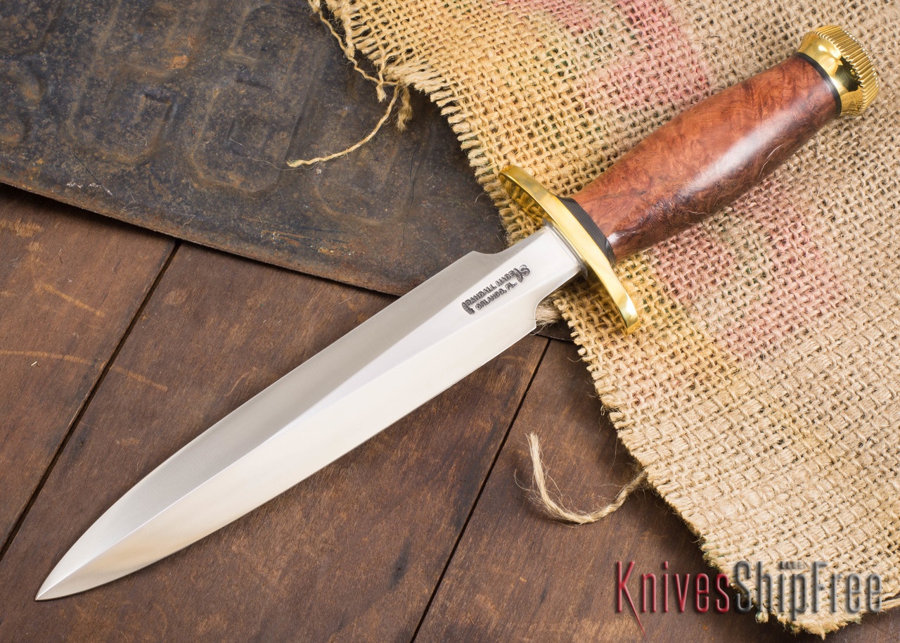 Randall Made Knives: Model 2-8 Fighting Stiletto - Thuya Burl - 120716