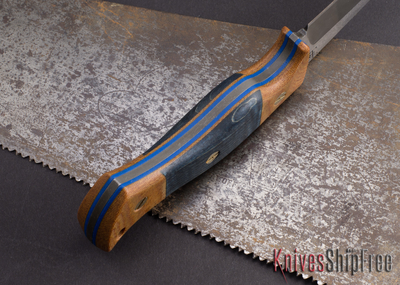 Dark Timber Knives: 1911 Elite - Blue Curly Maple / Natural 