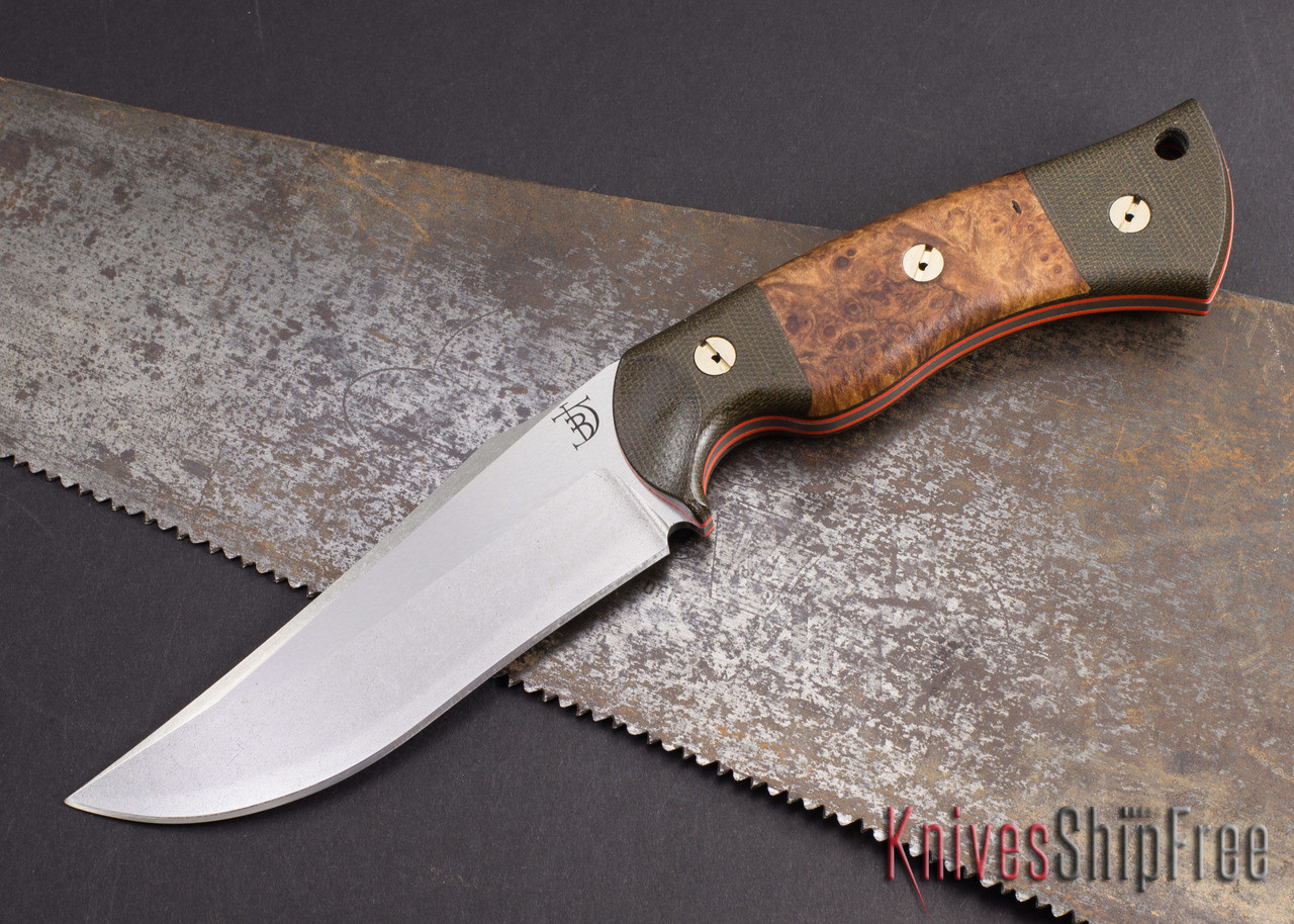 Dark Timber Knives: 1911 Elite - Black Ash Burl / Green Micarta 