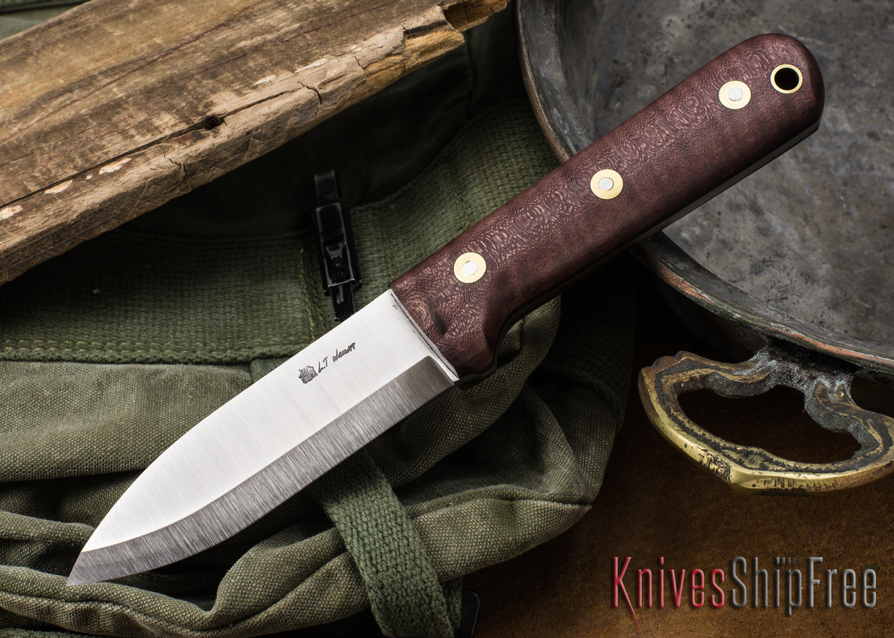L.T. Wright Knives: Genesis - Scandi Grind - CPM 3V - Dark Curly