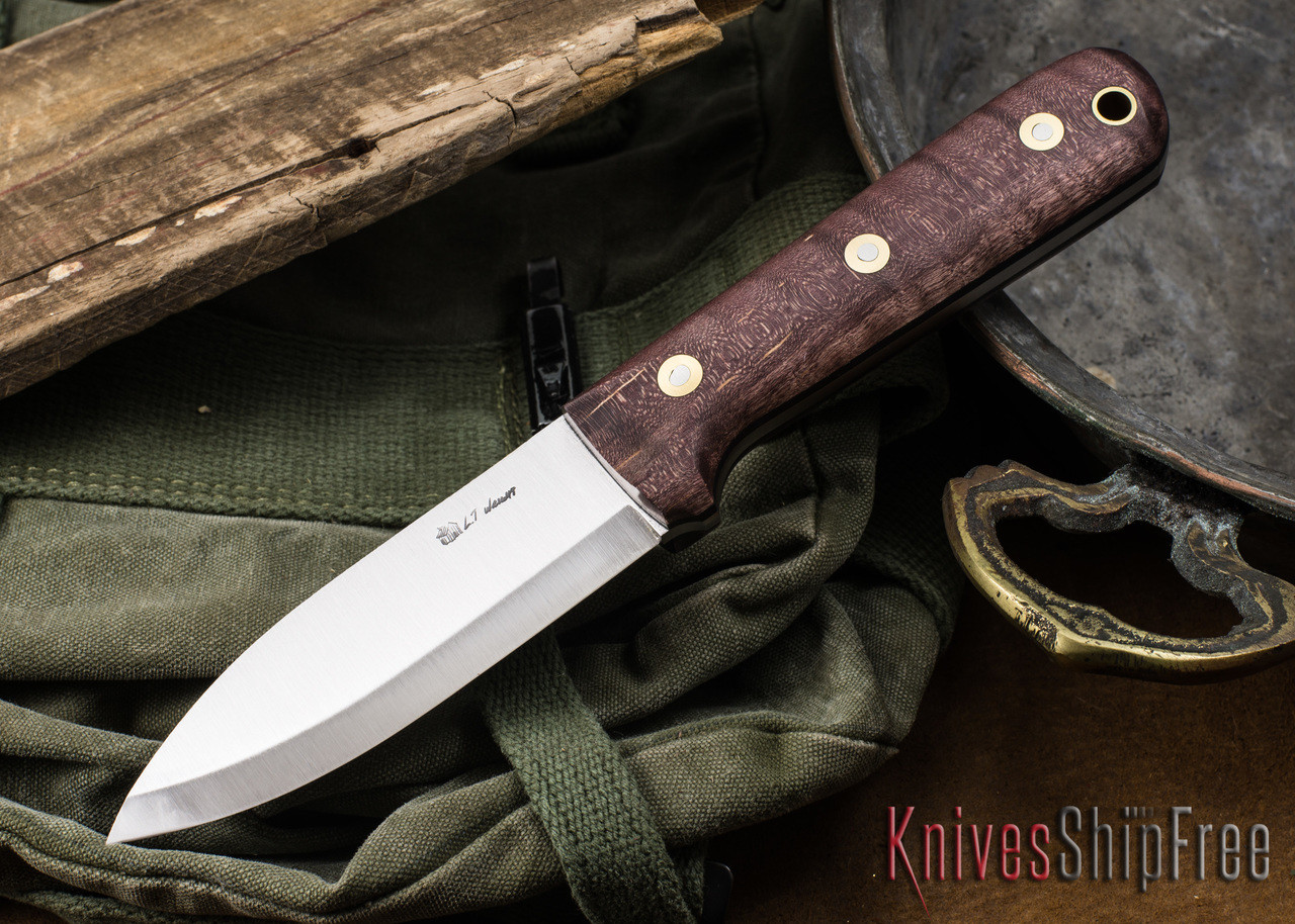 L.T. Wright Knives: Genesis - Scandi Grind - CPM 3V - Dark Curly