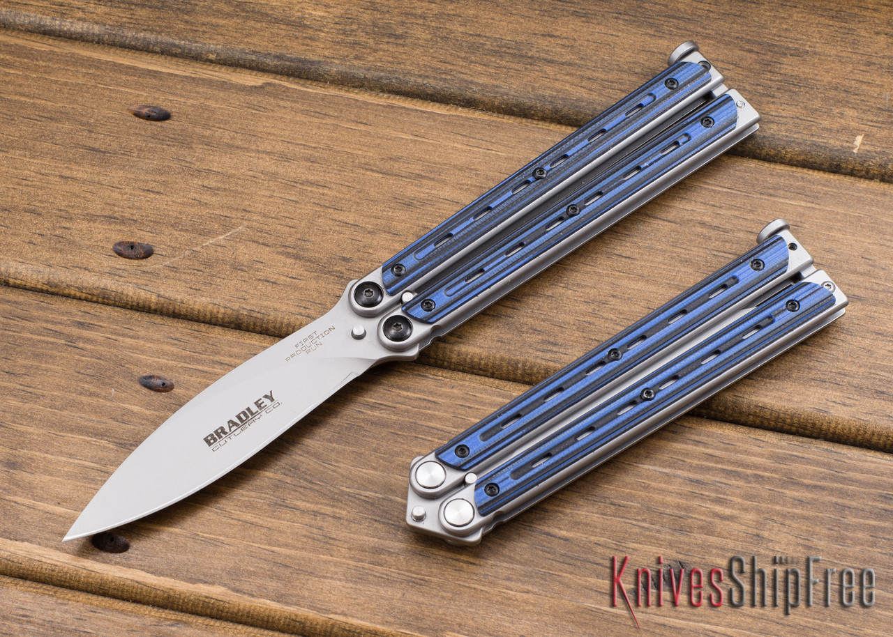 NORAKUROWA品　Capras Limeric 8 feet #3 Bradley: Kimura Butterfly Knife - Blue & Black G-10 - 154CM
