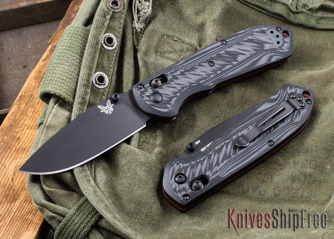 Benchmade Knives: 560BK-1 Freek - Gray & Black G-10 - Red Liners