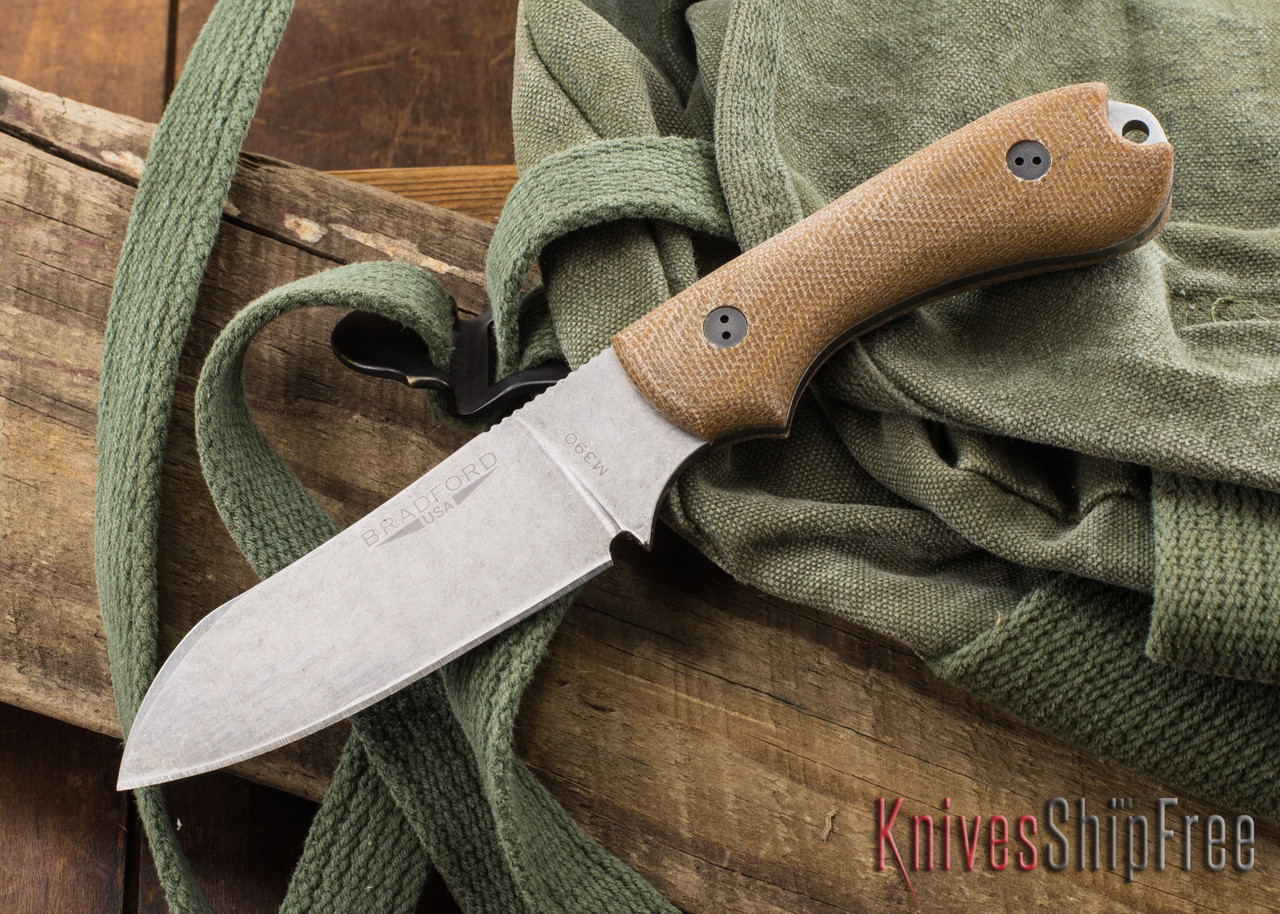 Bradford Knives: Guardian 3 Sheepsfoot - 3D Natural Micarta - M390