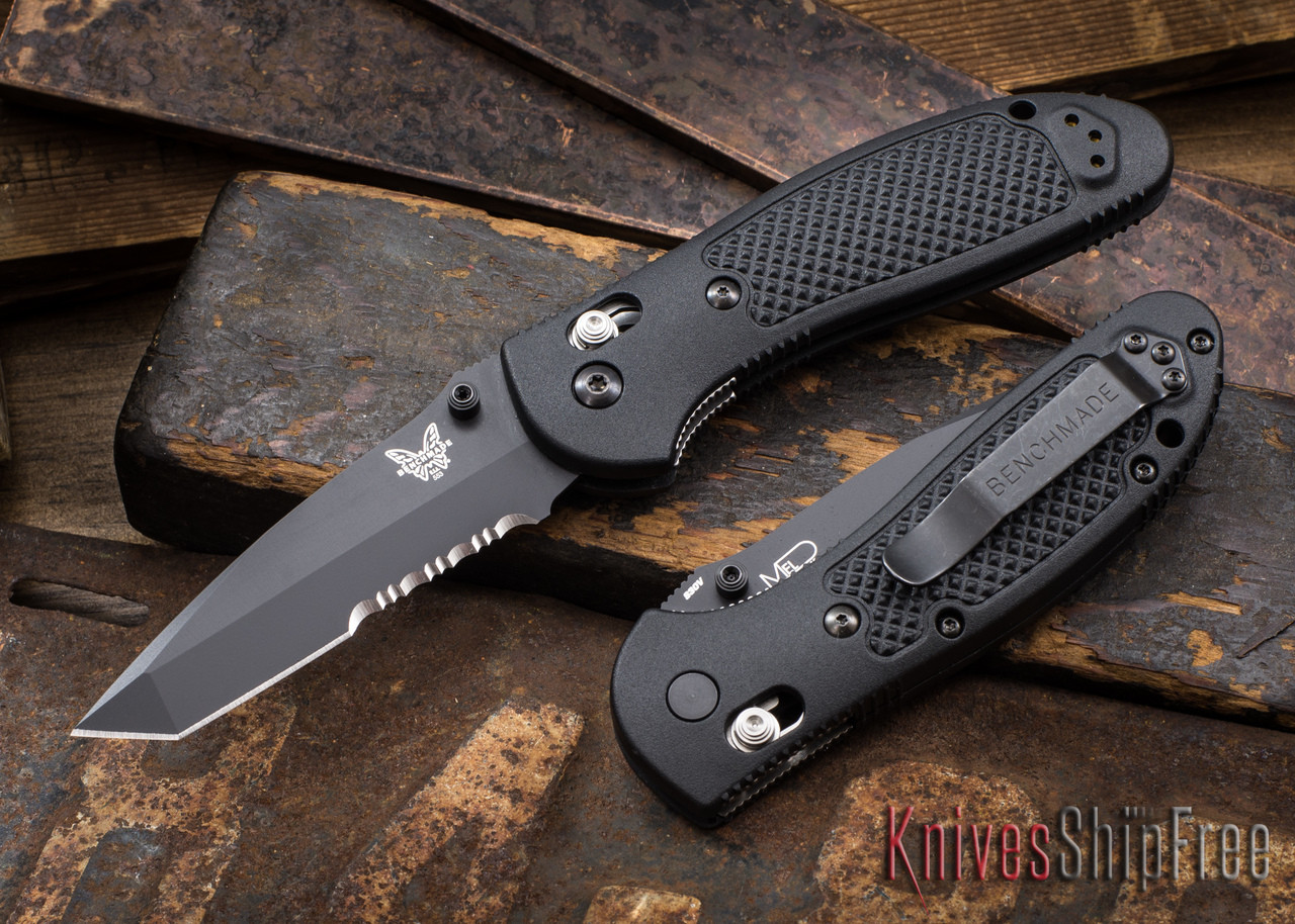 Benchmade Knives: 553SBK-S30V Griptilian - Tanto - Serrated Black