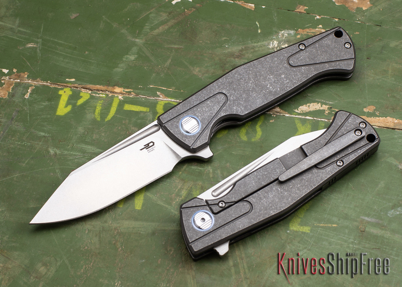 Bestech Knives: Horus - Gray Titanium Framelock - CPM-S35Vn