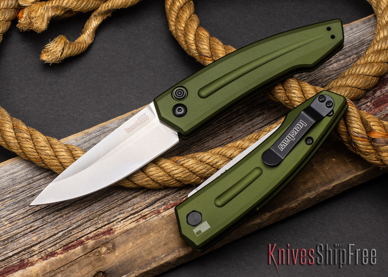Kershaw Knives: Launch 2 - OD Green Aluminum - CPM-154 - Stonewash