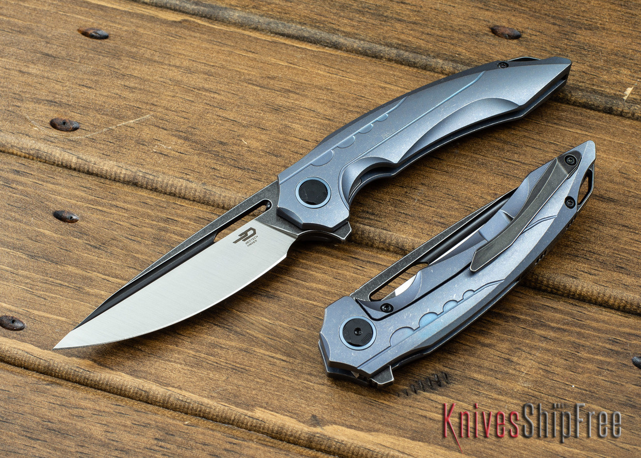Bestech Knives: Ornetta - Blue Titanium Framelock - Bohler M390