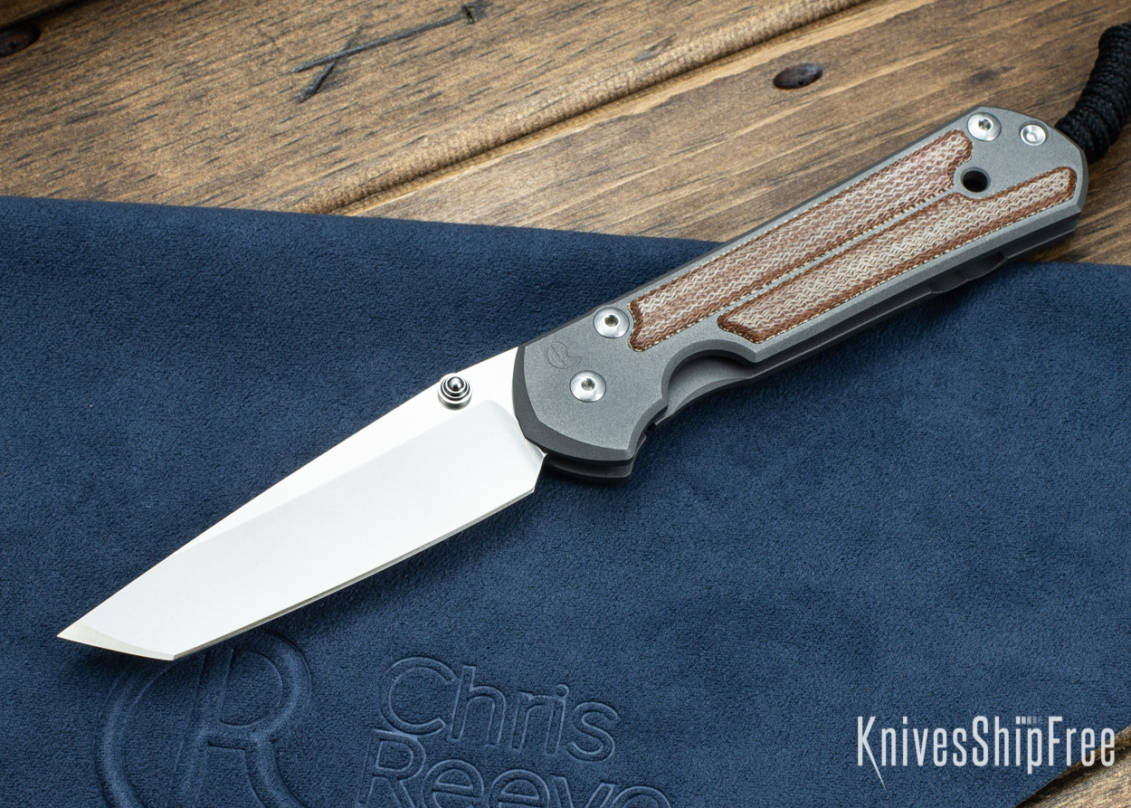 Chris Reeve Knives: Large Sebenza 21 - Tanto - Natural Micarta Inlay